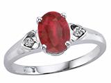 Tommaso Design™ Oval 7x5mm Genuine Ruby and Diamond Ring style: 21673