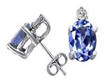 Tommaso Design™ Genuine Tanzanite Earrings Studs style: 21737