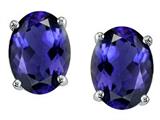 Tommaso Design™ Oval 8x6 mm Genuine Iolite Earrings Studs style: 21765
