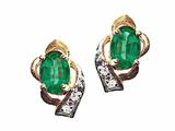 Tommaso Design™ Oval 6x4 mm Genuine Emerald Earrings style: 21898