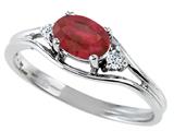 Tommaso Design™ Genuine Ruby and Diamonds Ring style: 22072