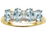 Tommaso Design™ Genuine 4 Stone Aquamarine Ring style: 22116