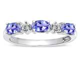 Tommaso Design™ Oval 5x3mm Genuine Tanzanite three stone oval band style: 22151
