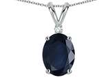 Star K™ Oval 7x5mm Genuine Sapphire Pendant Necklace style: 22248