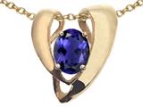 Tommaso Design™ Oval 9x7mm Genuine Iolite Pendant Necklace Enhancer style: 22507