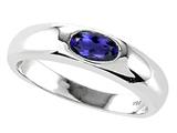 Tommaso Design™ Oval 6x4mm Genuine Iolite Birthstone Wedding Band style: 22546