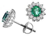 Tommaso Design™ Round 5mm Genuine Emerald s Screw Back Earrings Studs style: 22649