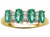 Tommaso Design™ Genuine 4 Stone Emerald Ring style: 23143