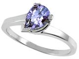 Tommaso Design™ Pear Shape 7x5mm Genuine Tanzanite Ring style: 23228