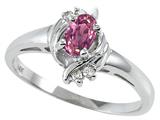 Tommaso Design™ Oval 5x3 mm Genuine Pink Tourmaline Ring style: 23949