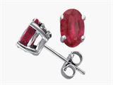 Tommaso Design™ Oval 6x4mm Genuine Ruby Earrings Studs style: 24154