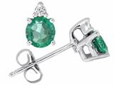 Tommaso Design™ Round 4.5 mm Genuine Emerald Earrings style: 24178