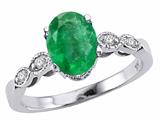 Tommaso Design™ Genuine 8x6 Emerald Ring style: 24266