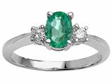 Tommaso Design™ Genuine Oval Emerald Engagement Ring style: 24306