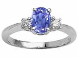 Tommaso Design™ Oval 7x5mm Genuine Tanzanite Engagement Ring style: 24307