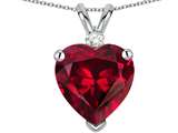 Star K™ 8mm Heart Shape Created Ruby Heart Pendant Necklace style: 24345