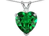 Star K™ Heart Shape Simulated Emerald Pendant Necklace style: 24346