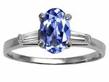 Tommaso Design™ Oval 7x5 mm Genuine Tanzanite Engagement Ring style: 24401