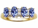 Tommaso Design™ Oval 5x3mm Genuine 4 Stone Tanzanite Band style: 24448