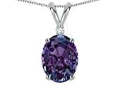 Star K™ Oval 8x6mm Simulated Alexandrite Rabbit Ear Pendant Necklace style: 24490