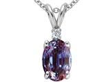 Tommaso Design™ Oval Simulated Alexandrite Pendant Necklace style: 24503