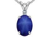 Tommaso Design™ Oval Created Star Sapphire Pendant Necklace style: 24570