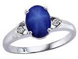 Tommaso Design™ Created Star Sapphire Oval 8x6mm Ring style: 24609