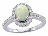 Tommaso Design™ Genuine Opal and Diamond Ring style: 24706