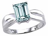 Tommaso Design™ Emerald Cut Genuine Aquamarine Ring style: 24727