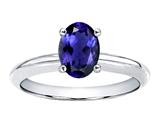 Tommaso Design™ Oval 8x6mm Genuine Iolite Solitaire Engagement Ring style: 24736