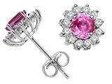 Tommaso Design™ Round 5mm Created Pink Sapphire Earrings style: 25211