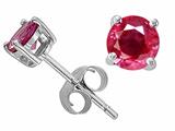 Tommaso Design™ Round 5mm Genuine Ruby Earrings Studs style: 25347