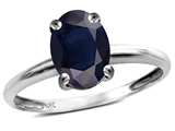 Star K ™ Classic Solitaire Oval 8x6 Genuine Sapphire Engagement Promise Ring style: 25379