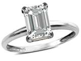 Star K ™ Classic Octagon Emerald Cut 8x6mm Genuine White Topaz Solitaire Engagement Promise Ring style: 25380