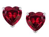 Star K™ Heart Shape 6mm Created Ruby Earrings Studs style: 25399