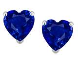 Star K™ Heart Shape 6mm Created Sapphire Earrings Studs style: 25402