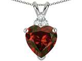 Tommaso Design™ 8mm Heart Shape Genuine Garnet Pendant Necklace style: 25453