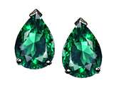 Tommaso Design™ Pear Shape 8x6mm Simulated Emerald Earrings Studs style: 25554