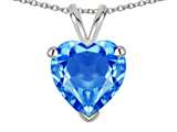 Star K ™ 8mm Heart Genuine Blue Topaz Pendant Necklace style: 25820