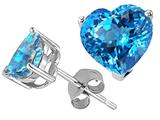 Tommaso Design™ Heart Shape Genuine Blue Topaz and Earrings Studs style: 25843