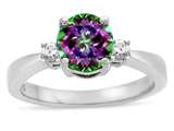 Tommaso Design™ Round 7mm Mystic Rainbow Topaz Engagement Ring style: 25876