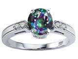Tommaso Design™ Round 7mm Mystic Rainbow Topaz Engagement Ring style: 25880