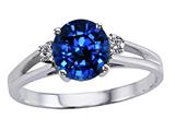 Tommaso Design™ Round 7mm Created Blue Sapphire Ring style: 25915