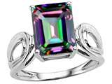 Tommaso Design™ Emerald Cut 10x8 mm Mystic Rainbow Topaz Ring style: 25945