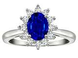 Tommaso Design™ Created Blue Sapphire Oval 7x5mm Ring style: 25956