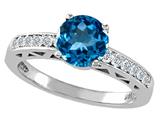 Tommaso Design™ Genuine Blue Topaz Solitaire Engagement Ring style: 26044