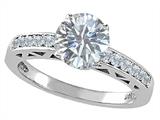 Tommaso Design™ Round 7mm Genuine White Topaz Solitaire Engagement Ring style: 26050
