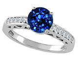 Tommaso Design™ Created Blue Sapphire Solitaire Engagement Ring style: 26057