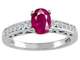 Tommaso Design™ Genuine Ruby and Diamond Solitaire Engagement Ring style: 26082