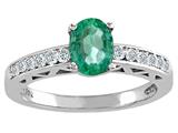 Tommaso Design™ Genuine Emerald Solitaire Engagement Ring style: 26083